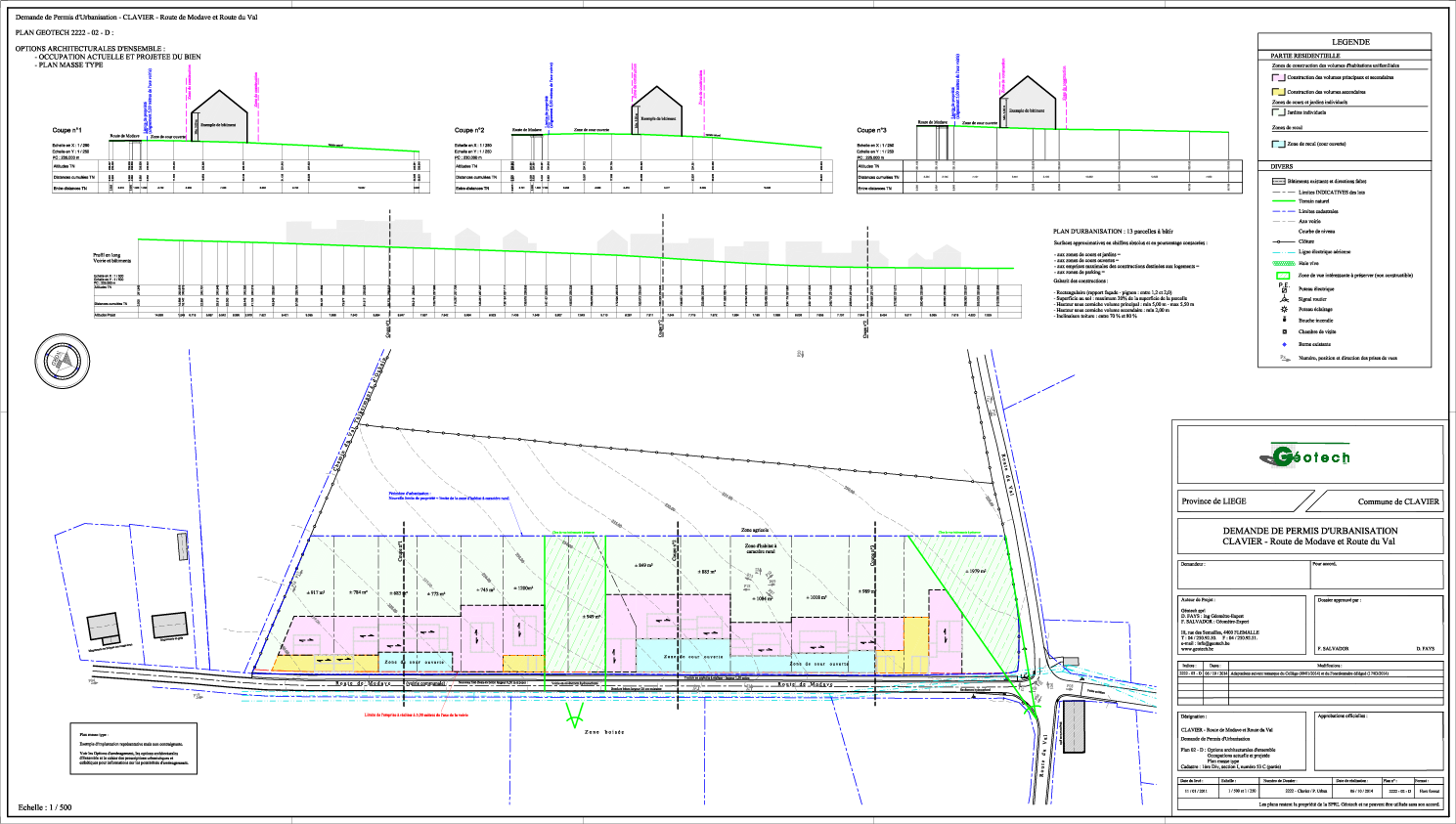 Plan des options architecturales d'ensemble d'un projet d'urbanisation à Clavier